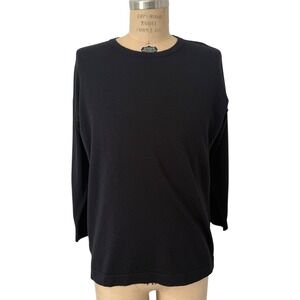 Colombo Black Cashmere Silk Crewneck Sweater Mens XL IT44 Made in Italy